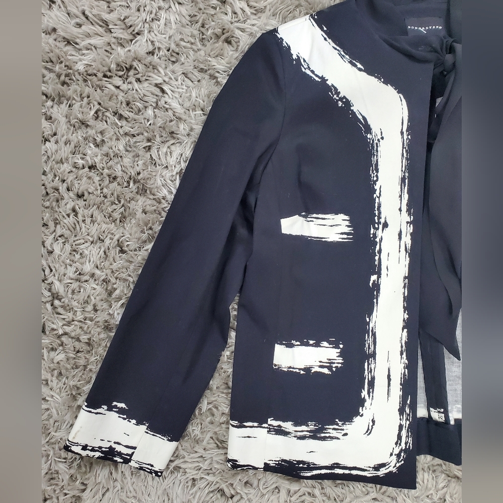 Doncaster Black/White Tie Blazer Size M - Picture 4 of 6